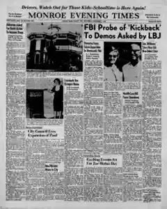 Monroe Evening Times Newspaper Archives, Sep 2, 1964, p. 1