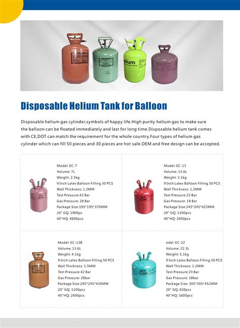Cheap 13.4l Helium Gas Prices Helium Tank For 50pcs Balloons 18bar Gas ...