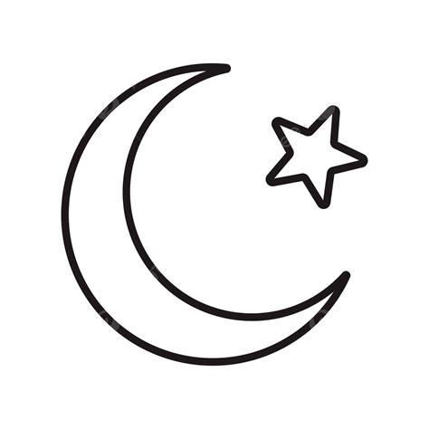 Illustrated Vector Of Islamic Symbol Crescent Moon And Star Icon Vector ...
