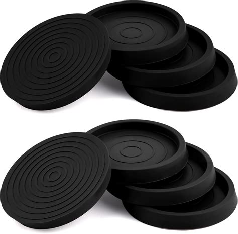 8Pcs Furniture Coasters, 2.5 Inch Non-Slip Piano Leg Pads Round Rubber ...
