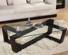 Image result for Wood and Glass Coffee Table Sets