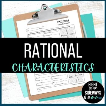 Rational Function Characteristics and Features - Worksheet | TPT