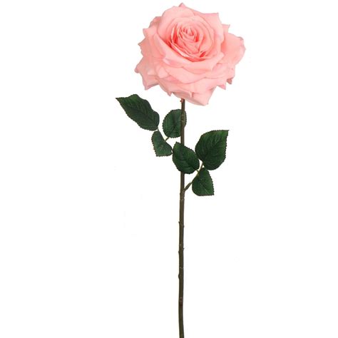 Box of 6 Pink Artificial Rose Stems - 20" Realistic Open Blooms with ...