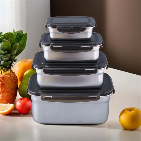 Buy UMAI Stainless Steel Lunch Boxes | Kitchen Containers with lid Set ...
