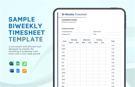 Bi Weekly Timesheet Template For Word