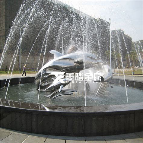 广场不锈钢雕塑海豚类 - 卓景雕塑公司