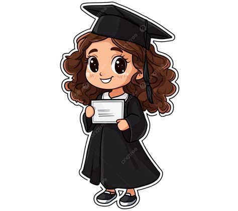 Chibi Style Graduation Girl With Certificate Design, Graduation Cartoon ...