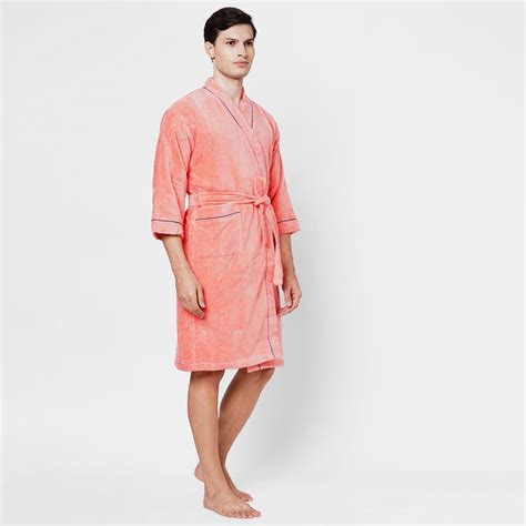 Buy Spaces Medium Size Exotica Coral Textured Cotton Adult Bathrobe ...