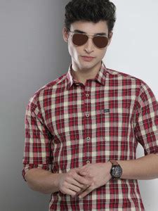 The Indian Garage Co. Men Checkered Casual Maroon Shirt - Buy The ...