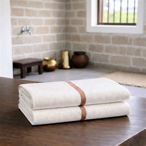 Kerala Thorthu Mundu Towel 27x54 | Fast-Dry Handloom Cotton (India ...