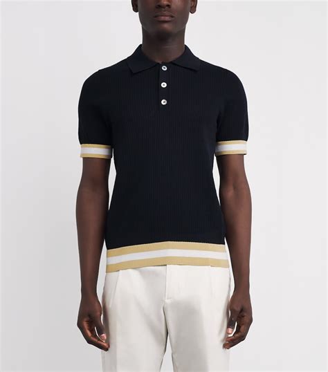 CHÉ Navy Cotton Quinn Polo Shirt | Harrods IN