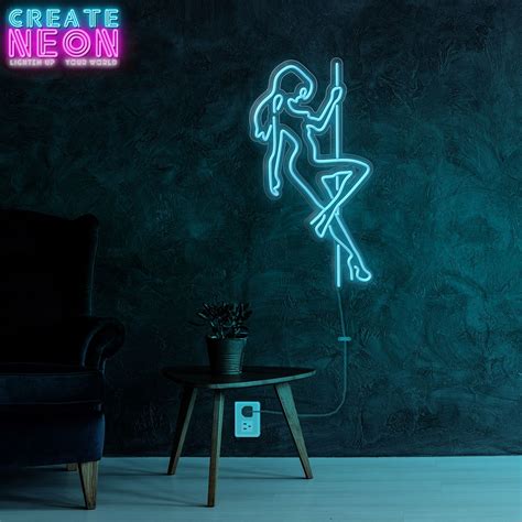 Pole Dance Lady Neon Sign - Dance Lady Neon Wall Art | Neon wall art ...