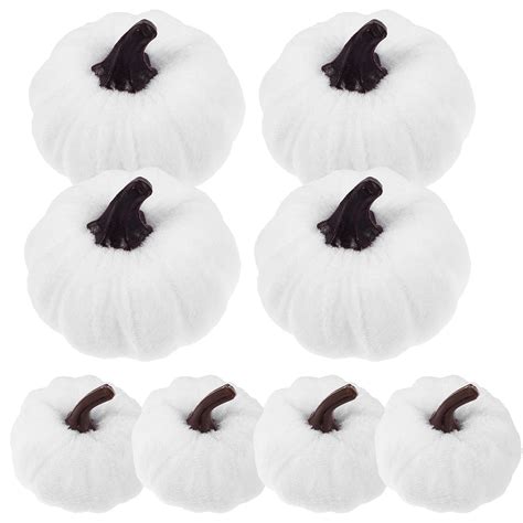 TABLZONE 8pcs Artificial Pumpkin Decor White Foams Pumpkin Prop for DIY ...