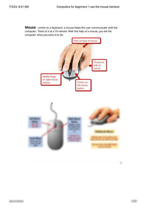 Image result for How to Use a Computer Mouse Worksheet