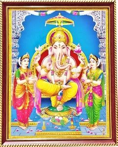 shreya arts frame wth glass Ganpati/Ganesha/Vinayaka/Pillaiyar/Shree ...