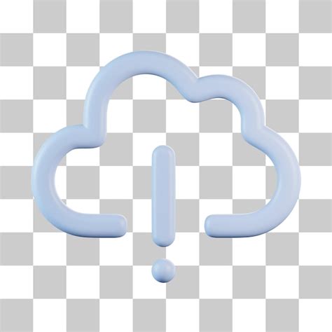 Ausrufezeichen Cloud 3D-Symbol | Premium-PSD-Datei