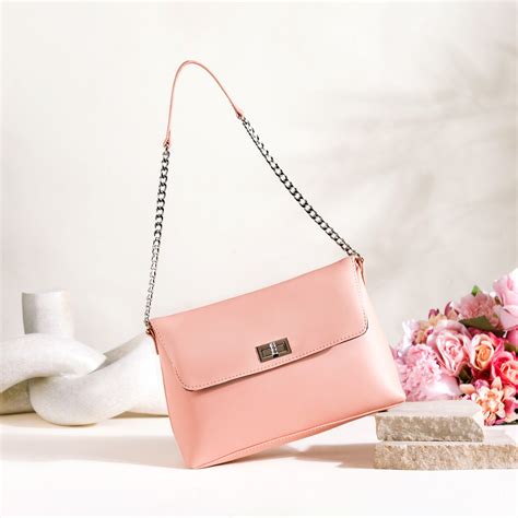 Peach Fuzz Folding Handbag Online - Premium Shoulder Bag | Nestasia