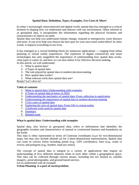 Image result for Spatial Data Definition