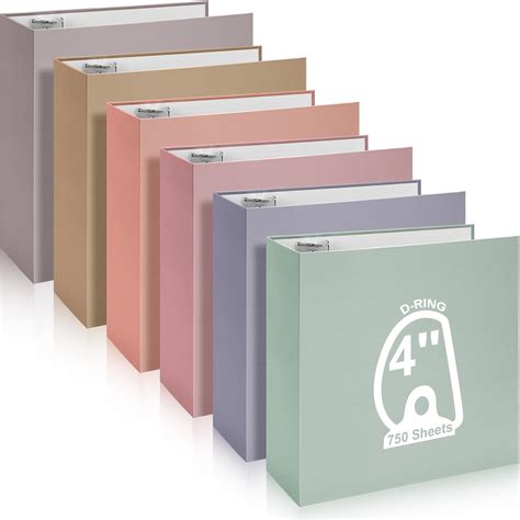 Amazon.com : Ctosree 6 Pack Colored 3 Ring Binder 4 Inch D Rings Binder ...