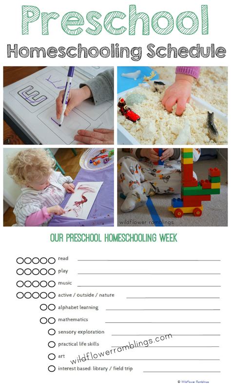 Preschool Homeschooling Schedule {free printable!} - Wildflower Ramblings