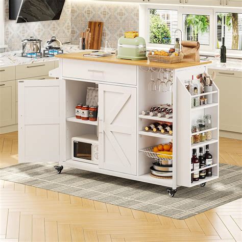 VIGKOOK Kitchen Island Cart on Wheels, Rolling Kitchen Cart India | Ubuy