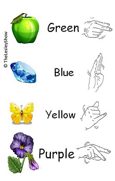 Image result for Basic ASL Colors