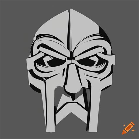 Black and white graffiti of MF DOOM logo on Craiyon