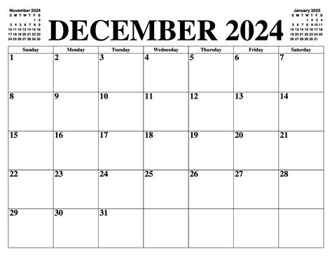 December 2024 Printable Calendar