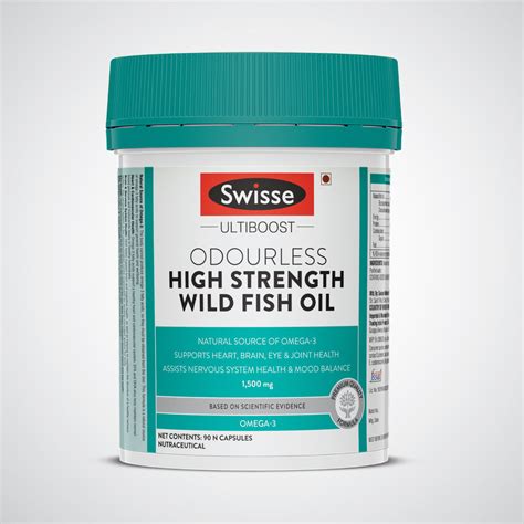 Swisse Ultiboost Odourless High Strength Wild Fish Oil 1500 mg, 90 ...
