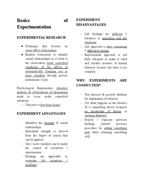 Experimental Psychology (Basics of Experimentation) | PDF | Experiment ...