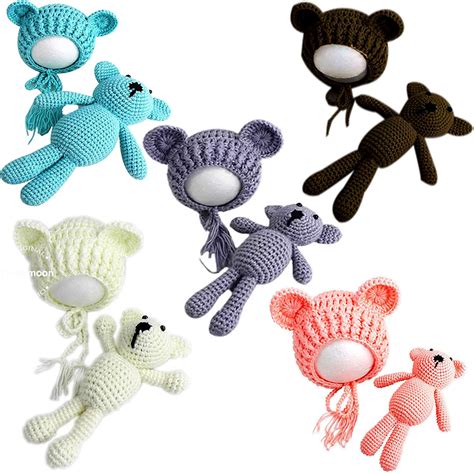 Babymoon Bear Teddy with Cap New Born Baby Photography Shoot Props Cos ...