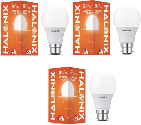 Halonix Astron Plus Base E27 9-Watt LED Bulb (Pack of 4, Warm White ...