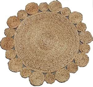 Buy IndiaRugs Jute Braided Hand-Woven Natural Fibre Rugs 3 X 3 Rd ...