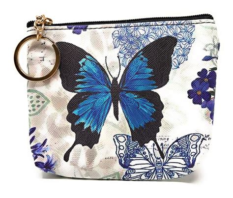 Buy Value Arts Blue Butterfly Coin Purse Pouch with Key Ring at Amazon.in