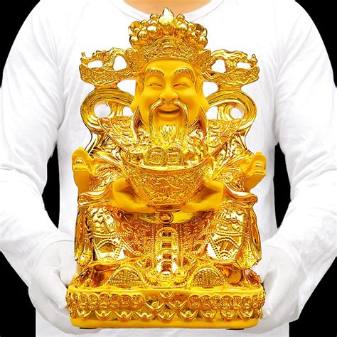 WANZPITS God of Fortune CAI Shen Statue Chinese God of Wealth Tsai Shen ...