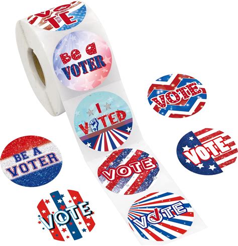 Amazon.com: I Voted Stickers with American Flag, 2 Inch Large Round ...