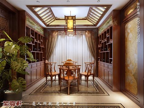 南京纯古典中式别墅装修效果图，茶室中式设计_紫云轩中式设计图库