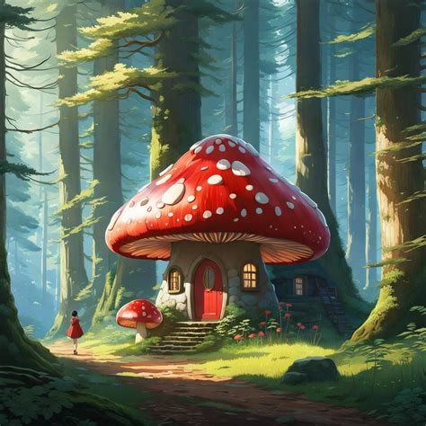 anime mushroom cabin in the woods - AI Generated Artwork - NightCafe ...