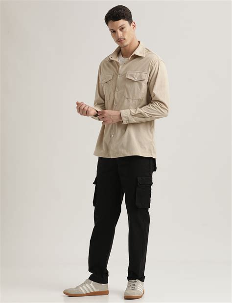 Buy Men's Cream Corduroy Overshirt for Easy Layers | Blu Mnky