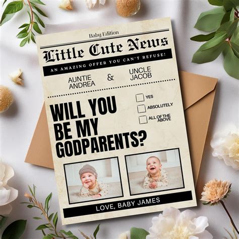 Godparent Proposal for Baptism Proposal for Godmother, Will You Be My ...