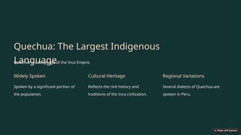 Languages of Peru: Spanish, Quechua, Aymara | PPTX