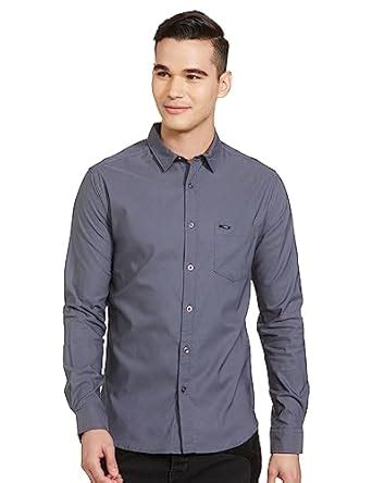 The Indian Garage Co Men's Slim Fit Shirt (1121-SHLR127-05_Blue S ...