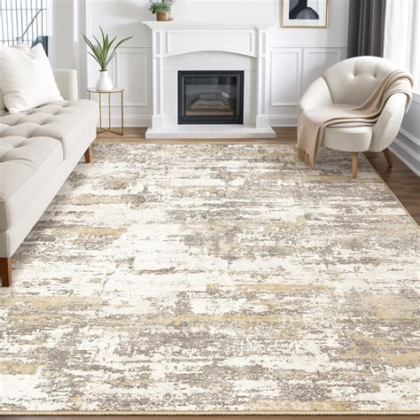 Area Rug Living Room Rugs 8x10: Modern Neutral Abstract Aesthetic Rug ...
