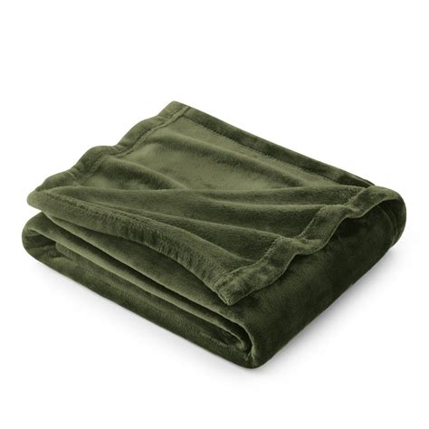 Bedsure Fleece Throw Blanket for Couch - Olive Green Blankets ...