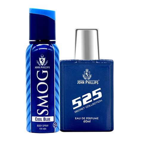 Buy JOHN PHILLIPS 525 & SMOG COOL BLUE NO GAS DEO | Long Lasting | Eau ...