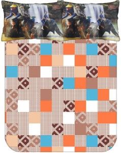 Upneja Handloom 140 TC Polycotton Double Printed Flat Bedsheet - Buy ...