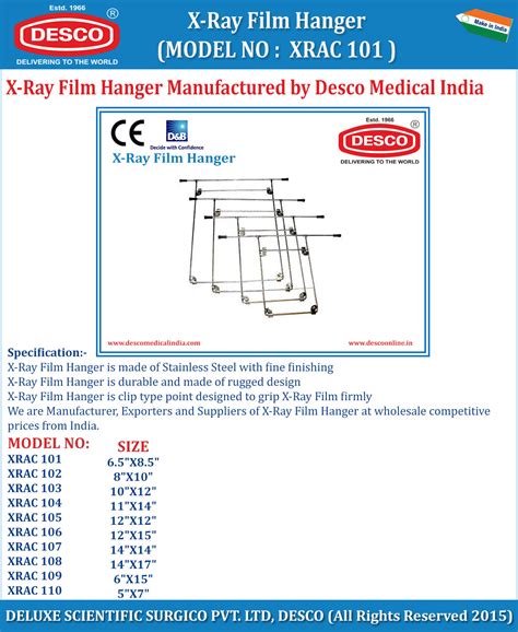 X-Ray Film Hanger | Exporter and Suppliers | Desco