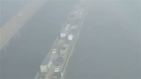 Car pileup on Louisiana's Causeway Bridge caused by thick fog: Video