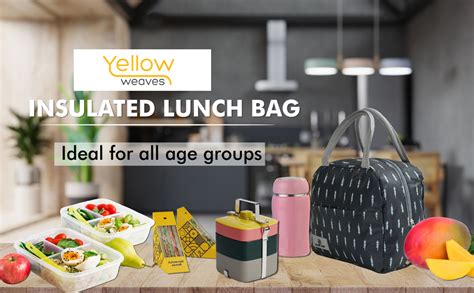 Buy Yellow Weaves Insulated Travel Lunch/Tiffin/Storage Bag For Office ...