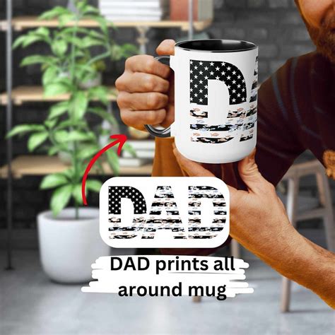 American Dad Fish Mug, Father's Day Mug Gift, Flag Fishing Mug, Dad ...